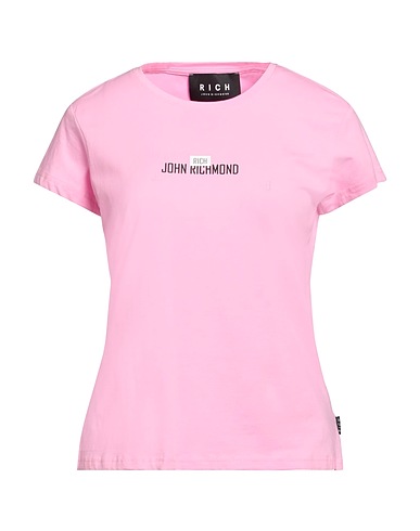 JOHN RICHMOND T-shirt Pink 95% Cotton, 5% Elastane