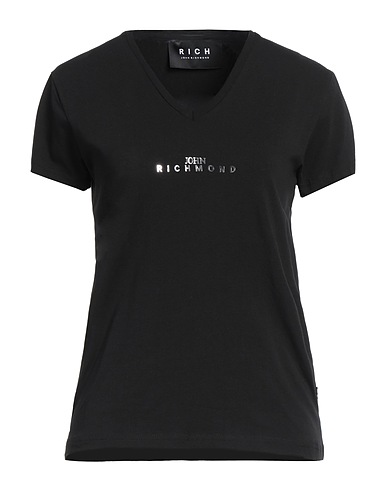 JOHN RICHMOND T-shirt Black 95% Cotton, 5% Elastane