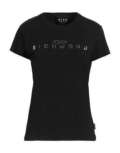 JOHN RICHMOND T-shirt Black 95% Cotton, 5% Elastane