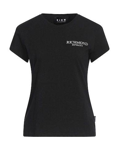 JOHN RICHMOND T-shirt Black 95% Cotton, 5% Elastane