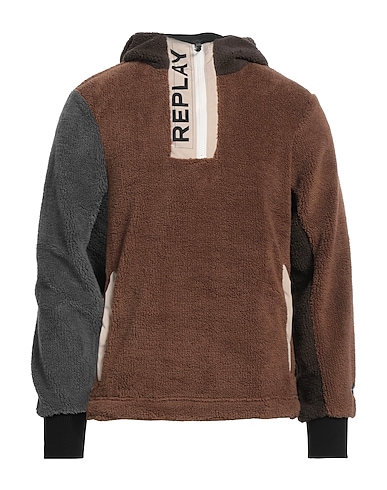 REPLAY Hooded track jacket  Brown 100% Polyester