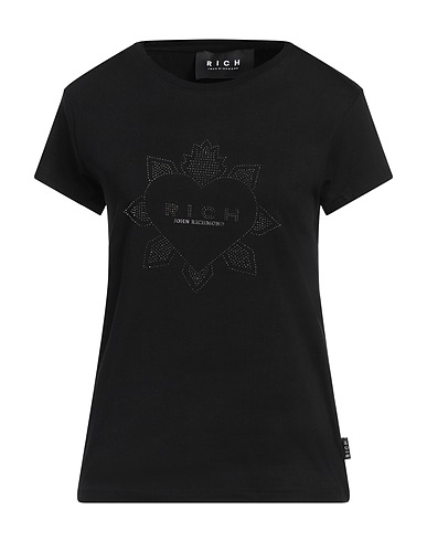 JOHN RICHMOND T-shirt Black 95% Cotton, 5% Elastane