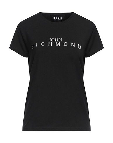 JOHN RICHMOND T-shirt Black 95% Cotton, 5% Elastane