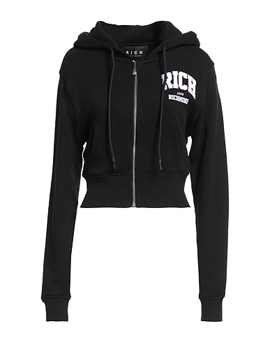 JOHN RICHMOND Hooded track jacket  Black 100% Cotton