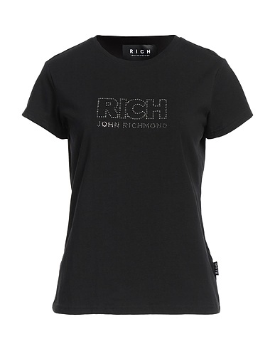 JOHN RICHMOND T-shirt Black 95% Cotton, 5% Elastane