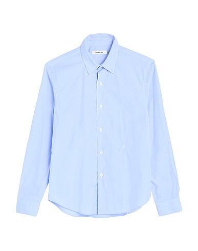 SPORTY & RICH Solid colour shirt Blue 100% Organic cotton