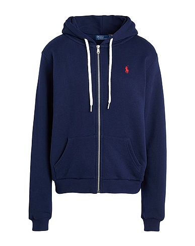 POLO RALPH LAUREN Felpa COTTON FLEECE FULL-ZIP HOODIE
 Blu navy 84% Cotone, 16% Poliestere