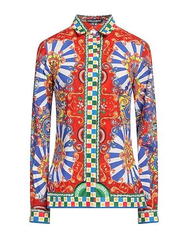 DOLCE&GABBANA Patterned shirts & blouses Tomato red 100% Cotton