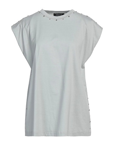 FABIANA FILIPPI T-shirt Light grey 100% Cotton, Metal