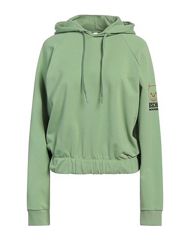 MOSCHINO Hooded sweatshirt Green 95% Cotton, 5% Elastane