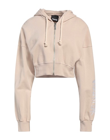 DISCLAIMER Hooded track jacket  Beige 100% Cotton