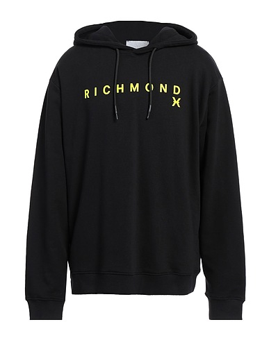 RICHMOND X Hooded track jacket  Black 86% Cotton, 14% Polyester