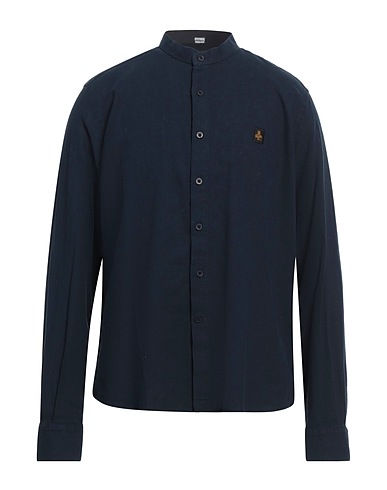 REFRIGIWEAR Camicia tinta unita Blu notte 50% Cotone, 50% Lino