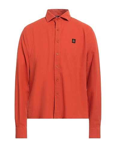 REFRIGIWEAR Solid colour shirt Rust 50% Cotton, 50% Linen