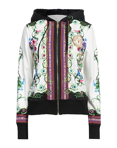 VERSACE JEANS COUTURE Hooded sweatshirt White 100% Cotton, Elastane