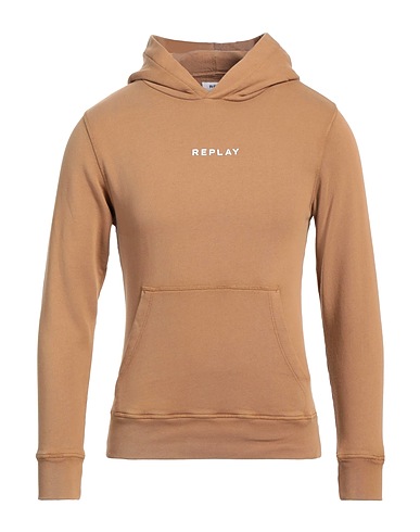 REPLAY Felpa Cammello 100% Cotone