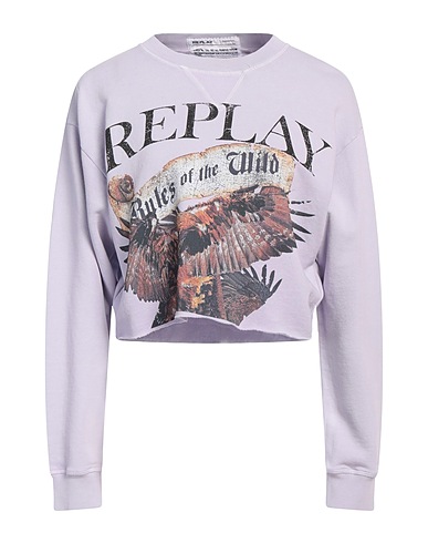 REPLAY Sweatshirt Lilac 100% Cotton