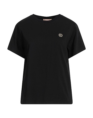TWINSET T-shirt Nero 100% Cotone, Elastan