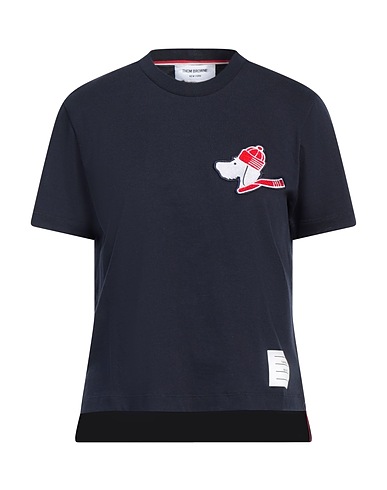 THOM BROWNE T-shirt BLU NAVY 100% Cotton, Polyester, Wool, Acrylic