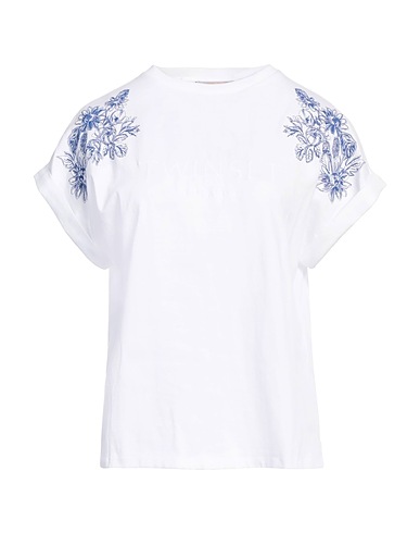 TWINSET T-shirt White 100% Cotton, Polyester, Elastane