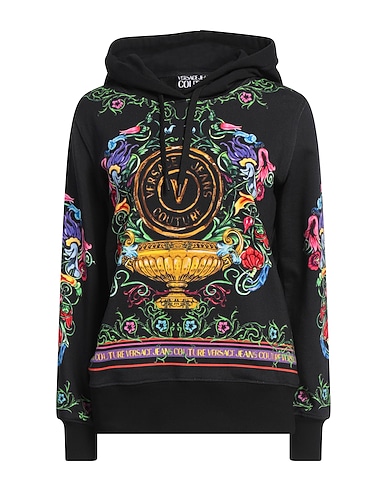 VERSACE JEANS COUTURE Hooded track jacket 100% Cotton, Elastane