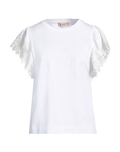 TWINSET T-shirt White 100% Cotton, Elastane, Polyester