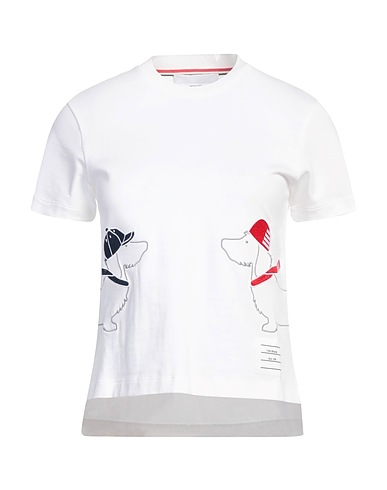 THOM BROWNE T-shirt White 100% Cotton, Polyester, Wool, Acrylic