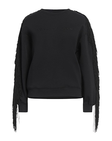 REPLAY Sweatshirt Black 77% Cotton, 19% Polyester, 4% Elastane