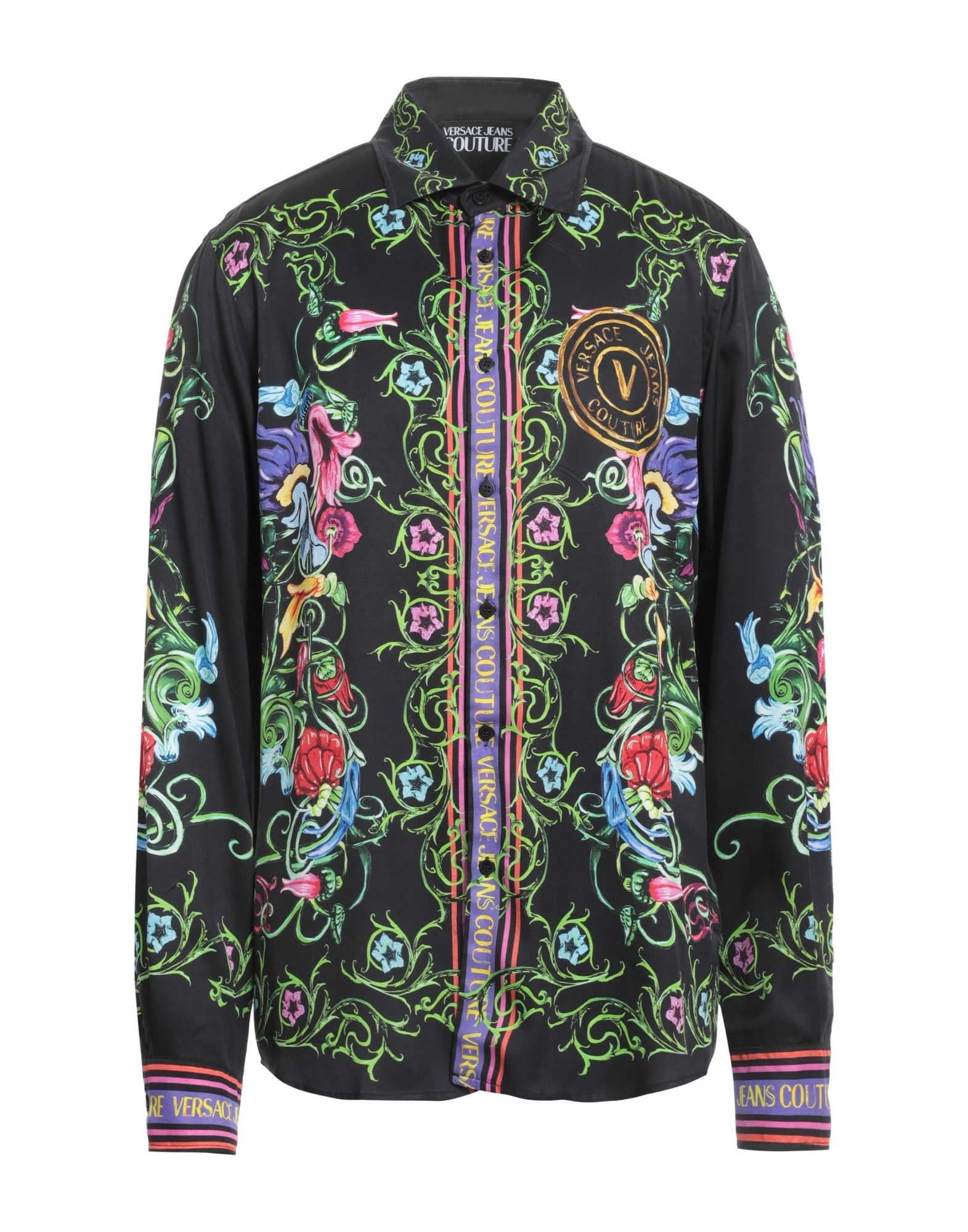 VERSACE JEANS COUTURE | 柄入りシャツ ブラック メンズ | YOOX