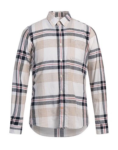 BARBOUR Camicia a quadri Bianco 55% Lino, 45% Cotone