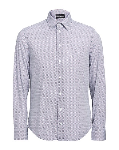 EMPORIO ARMANI Patterned shirt White 86% Polyester, 14% Viscose