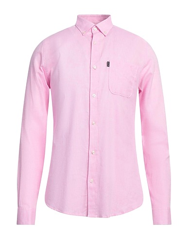 BARBOUR Linen shirt Pink 55% Linen, 45% Cotton