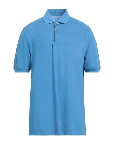 FEDELI Poloshirt Hellblau 100% Baumwolle