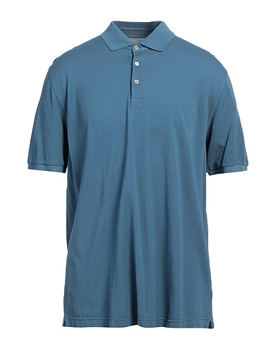 FEDELI Polo shirt Slate blue 100% Cotton
