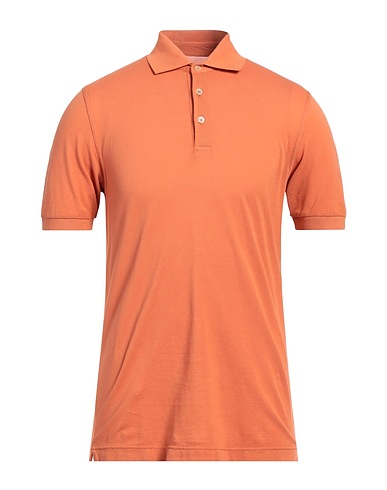 FEDELI Polo shirt Rust 100% Cotton
