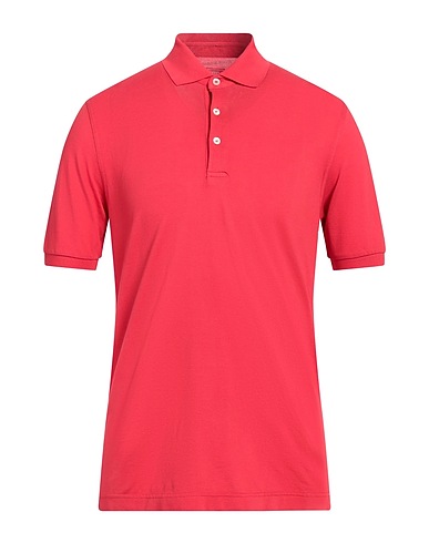 FEDELI Poloshirt Rot 100% Baumwolle