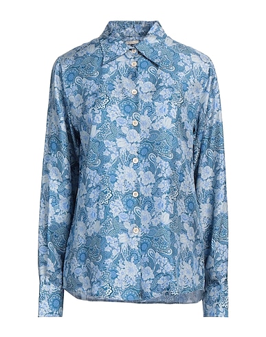MASSIMO ALBA Floral shirts & blouses Blue 100% Silk