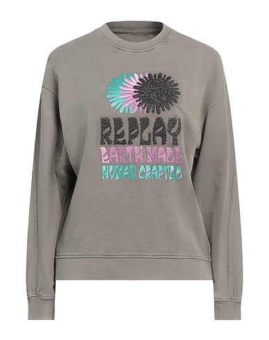 REPLAY Felpa Grigio 100% Cotone