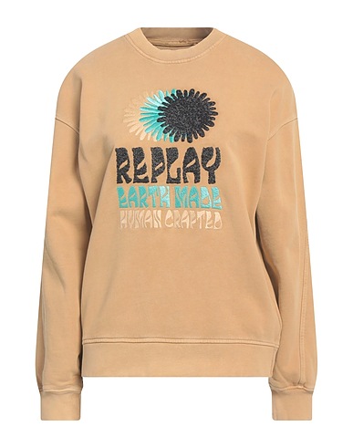 REPLAY Sweatshirt Sand 100% Cotton