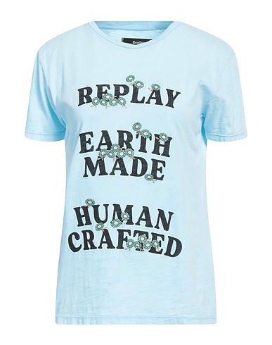 REPLAY T-Shirt Himmelblau 100% Baumwolle