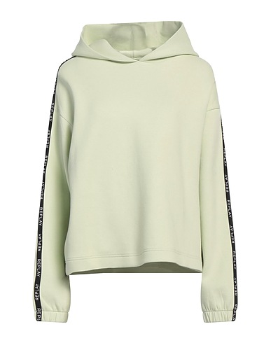 REPLAY Hooded track jacket  ESSENTIAL Light green 73% Cotton, 22% Polyester, 5% Elastane
