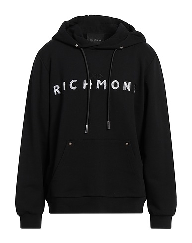 JOHN RICHMOND Hooded track jacket  Black 100% Cotton