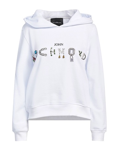JOHN RICHMOND Hooded track jacket  White 100% Cotton, Elastane