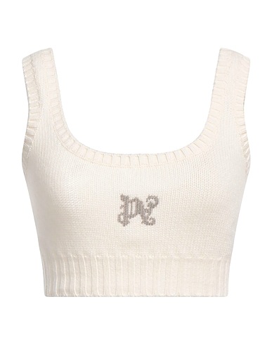 PALM ANGELS Top Avorio 40% Lana Merino, 30% Viscosa, 20% Poliammide, 10% Cachemire, Lana