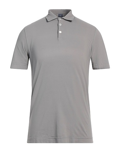 FEDELI Polo shirt Grey 98% Cotton, 2% Elastane