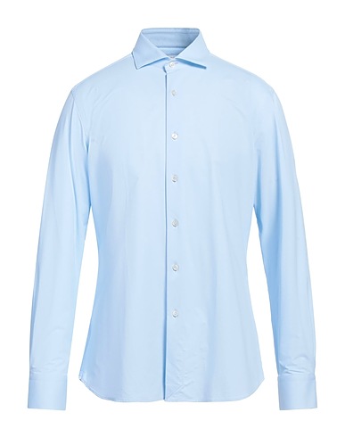 GLANSHIRT Solid color shirt Sky blue 86% Polyamide, 14% Elastane
