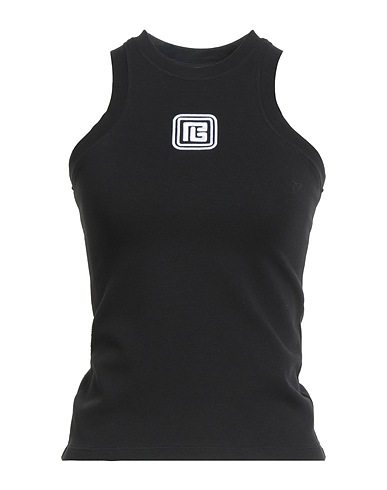 BALMAIN Tank top Black 39% Cotton, 39% Modal, 12% Elastane, 10% Polyamide