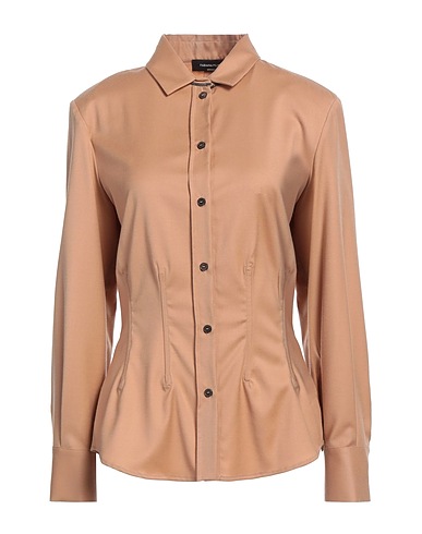 FABIANA FILIPPI Shirts Camel 94% Virgin Wool, 5% Polyamide, 1% Elastane, Ecobrass