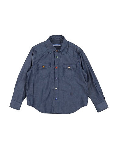 JACOB COHЁN Denim shirt Navy 97% Cotton, 3% Elastane
