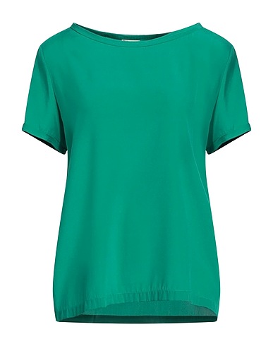 HER SHIRT HER DRESS Top Green 96% Silk, 4% Elastane